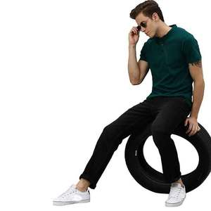 Crewneck Logo personnalisé étiquette vert foncé couleur coton polyester T-Shirt haute qualité prix bon marché - Product Image 3