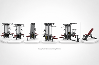 Sistema de entrenamiento de cuerpo completo comercial de 5 estaciones: Máquina de cable tipo jungla, Pulldown de espalda, Remo sentado, con pila de pesas de 5x100kg