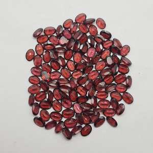 Granate Natural corte brillante granate rojo piedras preciosas sueltas lote enero piedra natal para la fabricación de joyas forma ovalada disponible precio bajo - Product Image 1