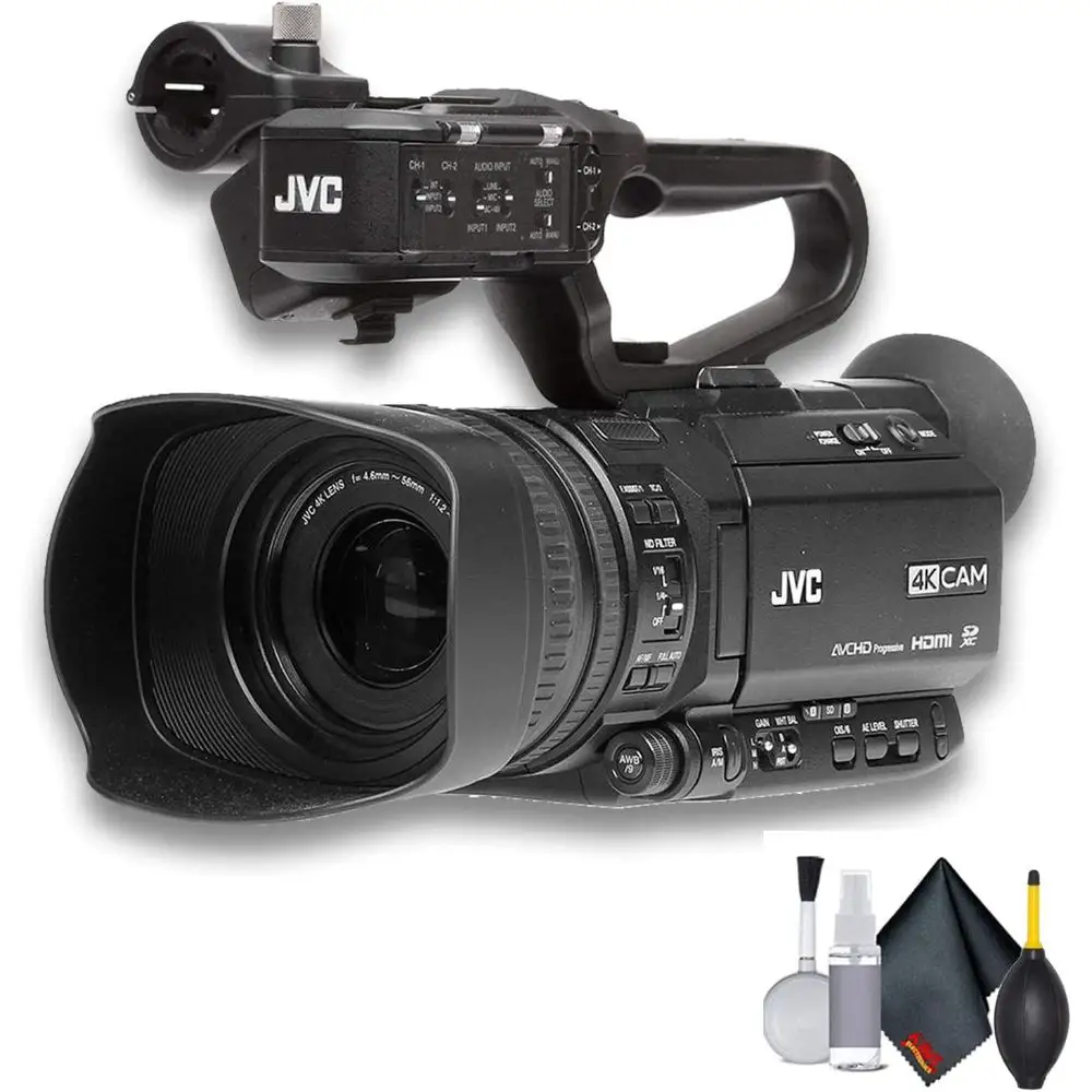 Promo besar JVC GY-HM250 UHD 4K Camcorder profesional Streaming dengan bundel aksesori pemula grafis boot bawah bawaan