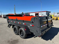 Remorque à benne basculante d'occasion Precision PD14-7K, remorque agricole à double essieu, benne basculante utilitaire pour le transport sur le terrain