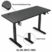 Bureau debout électrique réglable en hauteur avec commande à deux boutons et structure en acier noir pour le bureau à domicile
