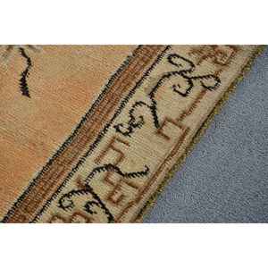 Tapis turc vintage, tapis de 3,6 x 6,46 pieds, tapis Ikat à accents bruns - Product Image 5