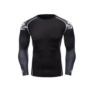 Vêtements de compression à manches longues pour hommes, avec fermeture à glissière avant, pour le surf et la salle de sport, avec protection contre les éruptions pour utilisation MMA - Product Image 3