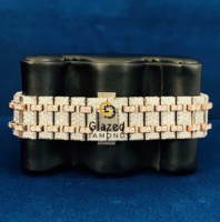 Reloj de Pulsera Personalizado con Esfera Analógica, Movimiento Mecánico ETA, Acero Inoxidable, Adornado con Moissanita, Diamantes de Claridad VVS, Tourbillon y Fecha