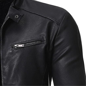 Pakistan Manufacture Genuine Leather Sheep Embroidered Stand Collar Front Logo Eco-Friendly Waterproof Breathable Unisex <b>Winter</b> - Product Image 6