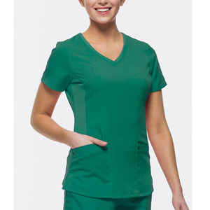 Uniformes Quirúrgicos Personalizados con Logotipo, Manga Corta, Cuello en V, para Enfermeras y Doctores, Uniformes de Hospital, Conjunto Deportivo de Poliéster y Elastano para Mujer - Product Image 1