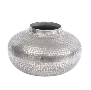 High Quality <b>Small</b> Hammered Dotted Design Aluminium Flower <b>Vase</b> Electroplating <b>Small</b> Flower Pot for Home Decor - Product Image 1