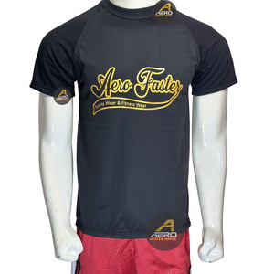 เสื้อยืดผู้ชายทรงสลิมฟิตแห้งเร็วเสื้อธรรมดาแขนสั้นไม่มีลายออกแบบได้ตามที่ต้องการสำหรับเล่นกีฬา - Product Image 1