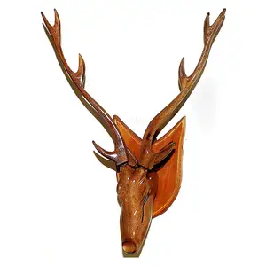 Handmade Deer Head Home Decor Wooden Showpiece Small Size Deer Head for Decorate Your Home & Office Also Set of 2