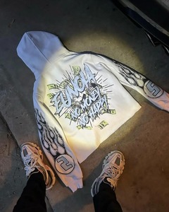 Harajuku Money Face Print hommes sweats à capuche graphique y2k top sweat à capuche surdimensionné homme hoodi Couples américain streetwear goth hommes vêtements - Product Image 5