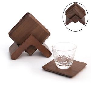 Sous-verres carrés gratuits en bois avec support pour restaurant à domicile et hôtel au meilleur prix d'Inde - Product Image 2