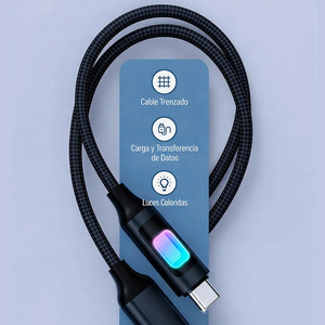 Cle USB <b>Type</b>-<b>C</b> <b>Fast</b> <b>Charging</b> Data Transfer 1m LED Light - Assorted Colors - Product Image 6