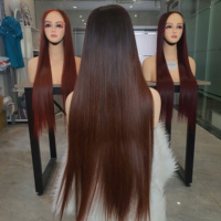 Perruques de Cheveux Humains 100% Bruts Vietnamiens Ombré Marron, Lisses comme un Os, Double Tirage, Longue Longueur, Fournisseur
