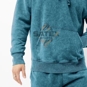 Sweat à capuche unisexe décontracté en molleton français surdimensionné, délavé à l'acide, streetwear, broderie, impression sérigraphique, tricot, poche - Product Image 5