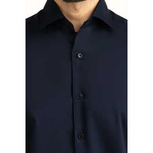 Chemises décontractées pour hommes coupe moderne anti-plis FS-LAF25-326 Printemps Formel Popeline Chambray Lin 100% Coton - Product Image 3