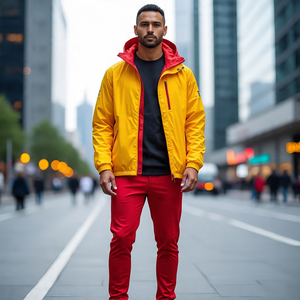 Trajes cortavientos de estilo callejero para hombre, chándal de montaña para senderismo, conjuntos de dos piezas cortavientos de nailon 100% para hombre, traje de lluvia negro - Product Image 4