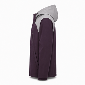 Chaqueta Cortavientos con Capucha para Hombre, Color Gris Ciruela, Ligera, Resistente al Agua, de Poliéster y Spandex, Diseño Colorblock, MOQ Bajo, para Senderismo - Product Image 6