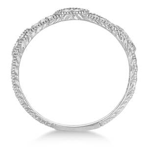 Anillo Apilable Vintage de Oro Blanco de 14K con Diamantes Engastados en Pavé de 0.15ct - Product Image 2