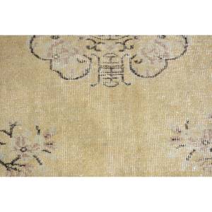 Alfombra de lana negra amarilla clásica de 1,6x3,9 pies de área grande, respaldo de látex con patrón abstracto rectangular turco para sala de estar, alfombra modelo - Product Image 5