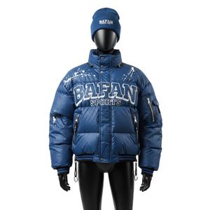 Chaqueta Acolchada de Invierno para Mujer, Tela de Poliéster Premium, Paneles Acolchados Azules, Logotipo Personalizado con Impresión en Pantalla - Product Image 1