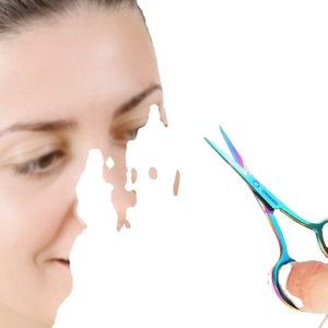 Best Quality Stainless Steel Straight Tip Scissors for Eyebrows Curved Blade Nose Hair and Facial Hair Scissors - Product Image 3