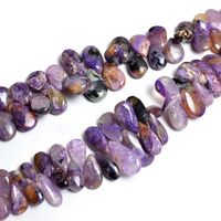 Perles en forme de poire lisse en charoite violette naturelle 6-9mm perles en vrac en pierre de charoite bleue pour la fabrication de bijoux prix en vrac