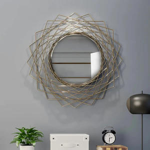 Fournisseurs indiens miroirs muraux faits à la main nouveau design en métal de fer utilisés pour les miroirs muraux décoratifs de taille personnalisée de chambre - Product Image 2