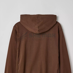 Usine directe en gros 300gsm 80% coton solide coupe régulière classique blanc pull à capuche Logo personnalisé broderie thermique hommes - Product Image 6