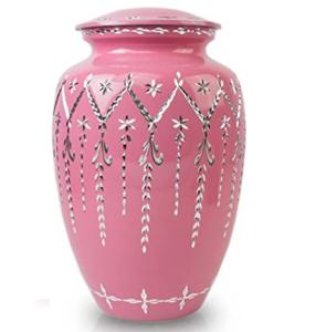 โกศเผาศพอลูมิเนียมสำหรับผู้ใหญ่ที่มีการแกะสลักพิวเตอร์และหินอ่อนสีแดงโกศโลหะสำเร็จรูปสำหรับเถ้ากระดูกมนุษย์ - Product Image 3