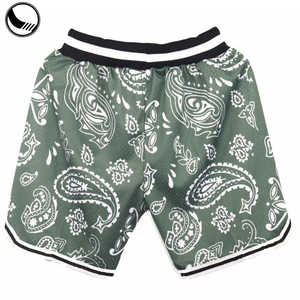 Shorts de basketball pour hommes, vierges, personnalisables, en toile non tissée, à taille élastique, coupe mi-haute, unis, décontractés, pour sublimation, vente en gros - Product Image 2