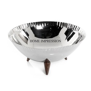 Finition en émail de couleur blanche avec bord supérieur plaqué or de haute qualité Designer de luxe Forme ronde Articles alimentaires Bols de service - Product Image 5