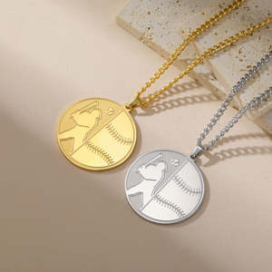 High Quality New Fashion Style 925 <b>Silver</b> 14K Gold Plated Personality Baseball <b>Charm</b> Moissanite HipHop Pendants Unisex Baseball - Product Image 2