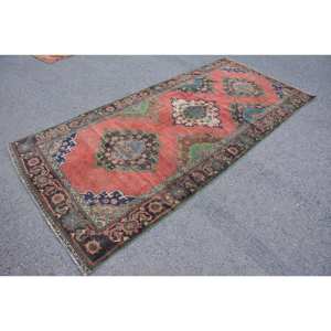 Alfombra de lana verde roja Oriental de 4,5x9,8 pies, tejido plano de retazos turco Vintage para decoración para sala de estar, respaldo de látex - Product Image 3