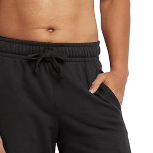 Shorts d'été pour hommes, shorts personnalisés de couleur unie à bas prix en molleton de coton noir pour hommes, nouveau style à la mode - Product Image 2