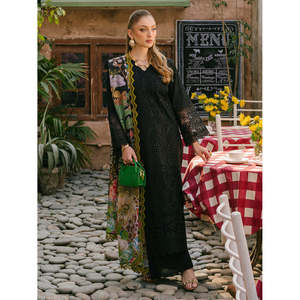 Conjunto de traje Mahnur-3 piezas para mujer, camisa bordada con dupatta de gasa estampada y pantalón BIC-4662 - Product Image 6