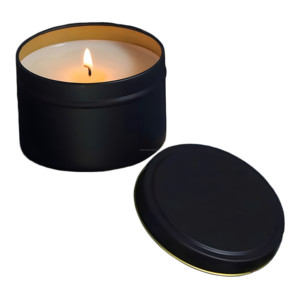 <b>Bulk</b> Selling Handmade Black Tin <b>Candle</b> for Christmas Occasion Custom Logo Available - Product Image 6