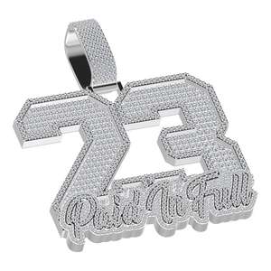 Colgante personalizado con número de joyería Hip Hop para hombre en diamantes de laboratorio de platino 950 certificado IGCI para fiestas - Product Image 3