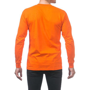 T-shirt blanc de compression à manches longues de couleur unie pour hommes en gros - Product Image 2