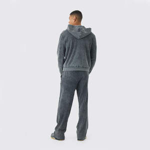 Top Quality 400 GSM Fleece Acid Washed Baggy Sweatpants <b>For</b> <b>Men</b> Casual <b>Loose</b> Fit Wide Leg Flared Streetwear <b>Trousers</b> - Product Image 6