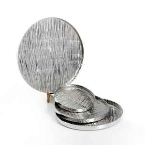 Plateau de service personnalisé pour petit déjeuner, vente en gros, plaqué or, couleur, décoratif, rustique, forme ronde, en métal, thé, café, plateau en bois - Product Image 2