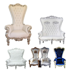Tandhy Craft Luxury Sliver Throne Sillas Respaldo alto Royal Wedding Chair eventos para novio y novia silla comercial fuente directa - Product Image 6