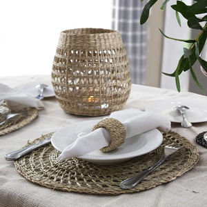 Napperon en jonc de mer de conception ronde pour la décoration, linge de Table pour les vacances de noël vente en gros Vietnam - Product Image 3