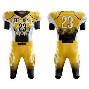 Sublimación personalizada Fútbol Ropa deportiva Transpirable Fútbol americano Jersey XL Tamaño Equipo juvenil Uniformes Número Patrón Estilo de la camisa - Product Image 1