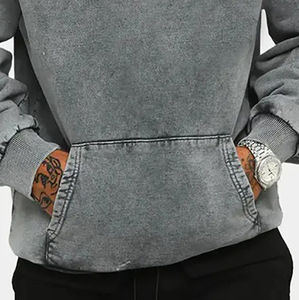 Sweat-shirt à capuche unisexe en coton 100% très vendu, de haute qualité, uni, d'hiver, personnalisé, imperméable, léger, pour homme, style occidental - Product Image 5