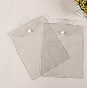 Bolsa transparente de PVC, bolsa de gran capacidad con botón a presión, bolsa de almacenamiento de cosméticos - Product Image 1