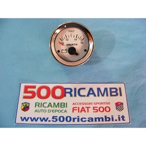 Voltmetro Abarth Strumento per Fiat 500 e 126 52 Fond Bianco per Cruscotto - Product Image 1