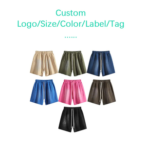 Short de survêtement baggy OEM Offre Spéciale short ample pour homme en détresse lavé à l'acide brodé - Product Image 3