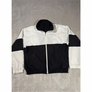 2025 ropa de calle con logotipo personalizado tela tejida tubería blanca bolsillos con cremallera 2 piezas conjunto chándales rompevientos para hombres - Product Image 3