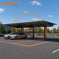 Abri de voiture solaire intelligent en aluminium AL6005 T5 pour recharge de véhicules électriques, abri de stationnement photovoltaïque étanche, station de carport préassemblée robuste